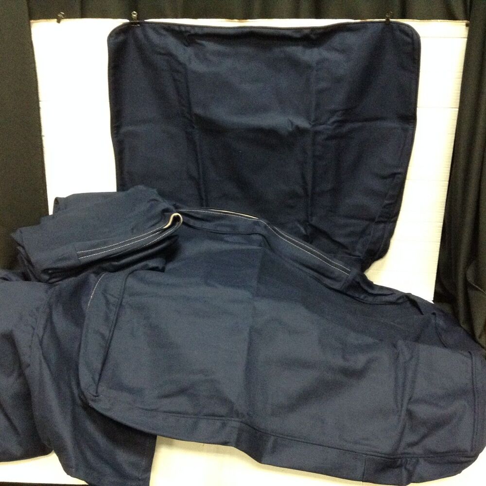 Pottery Barn Comfort Square Arm Loveseat Twill SLIPCOVER Navy Blue 5 piece